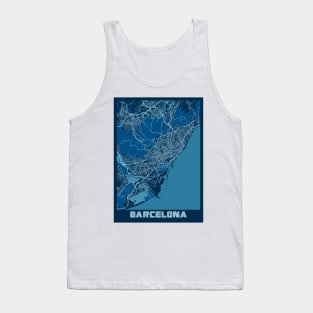 Barcelona - Spain Peace City Map Tank Top